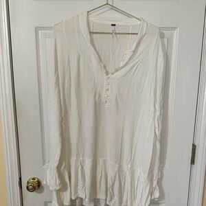 Free People Cream Tunic Top
